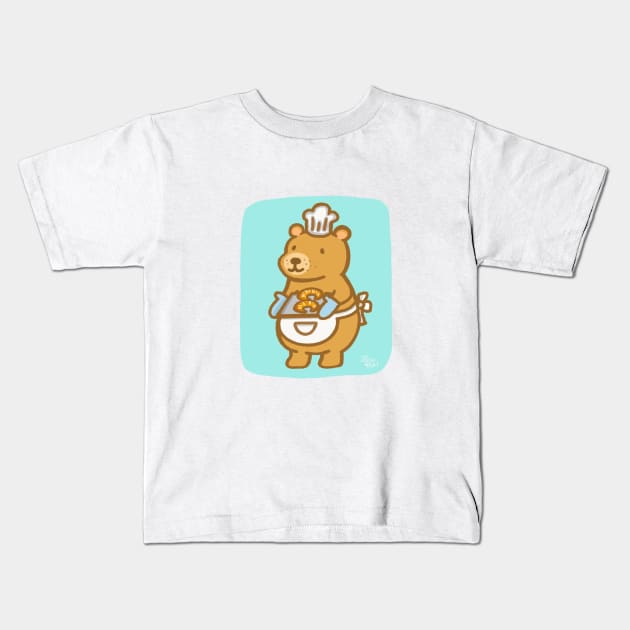 Maurice the Bear - Baker Kids T-Shirt by KatiaMart